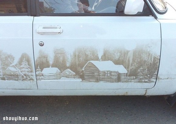 车子脏了何必洗 直接在上面涂鸦作画啊！