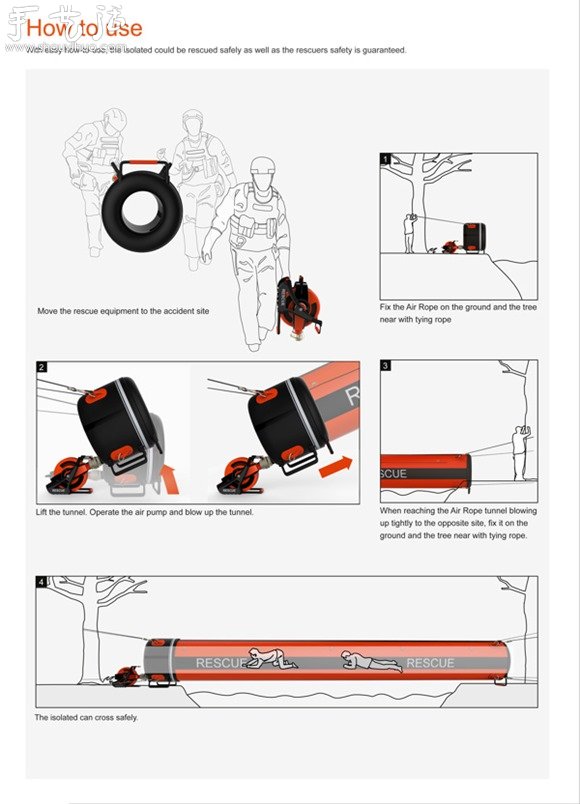 便捷的充气救生通道Air Rope