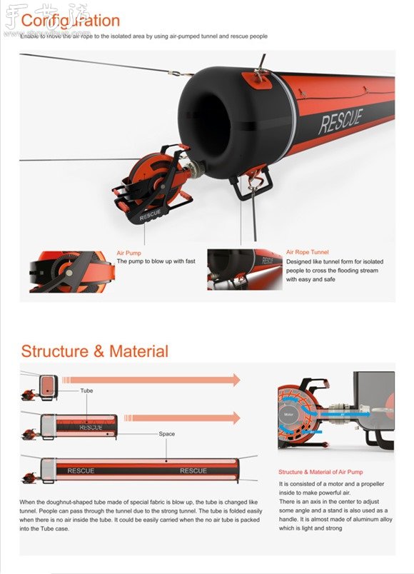 便捷的充气救生通道Air Rope