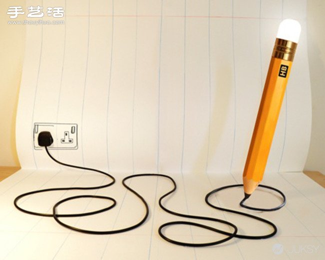 纯手工制作创意铅笔造型灯具——HB LAMP