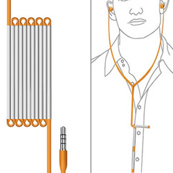 折合收纳的耳机线设计 不用为耳机线打结烦恼