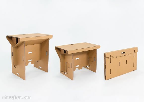 利用瓦楞纸板设计制作的便携可折叠电脑桌