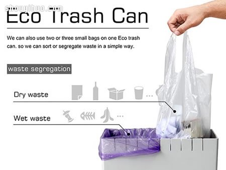 任何袋子皆适用的创意垃圾桶产品设计