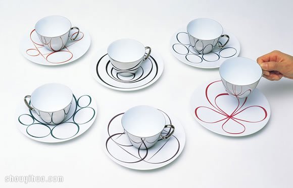 华尔兹般的午茶时光 镜面反射咖啡杯盘设计