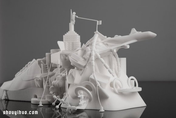 以Nike AF1为灵感打造尼龙材质3D概念雕塑