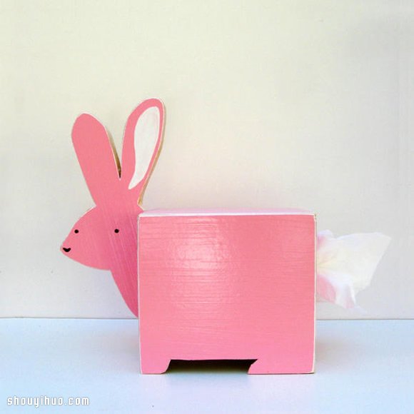 纯手工打造的缤纷彩绘小动物纸巾盒