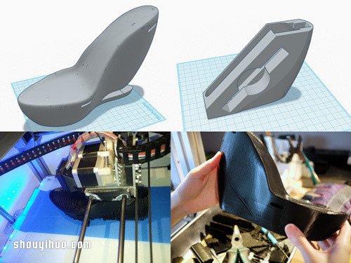 美女工程师亲手3D打印带收纳空间的高跟鞋