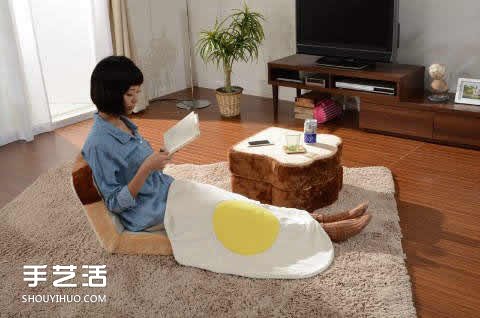 吐司和室椅和荷包蛋盖毯 创意无极限的设计