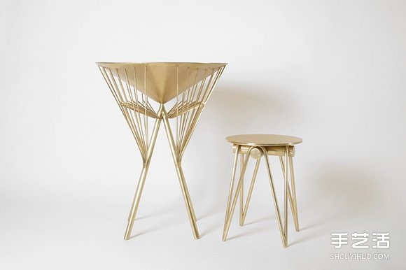 黄铜雨伞桌凳设计 从中国传统油纸伞取经