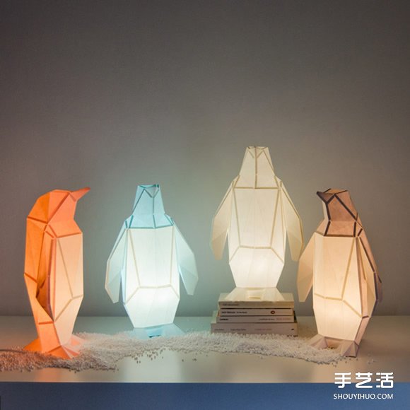 受折纸艺术的启发 可自己组装的纸糊动物灯具