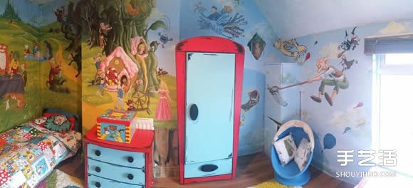 有着超感人故事背景的90个童话彩绘儿童房！