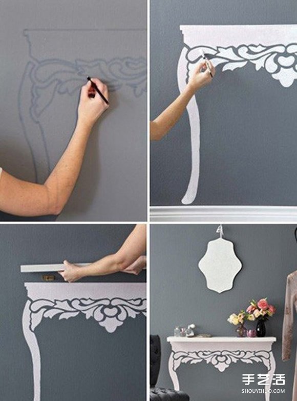 简单墙画手绘DIY 可以自己完成的墙上手绘画