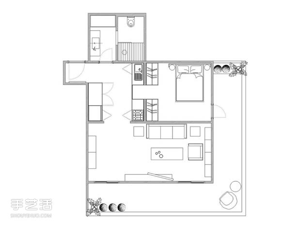 知性点缀：伊斯坦堡40平米小公寓的空间设计