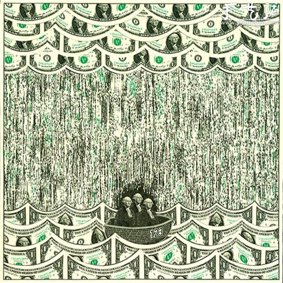 美元纸币DIY创意剪贴画