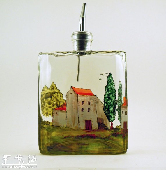 玻璃瓶彩绘：装在瓶子里的普罗旺斯