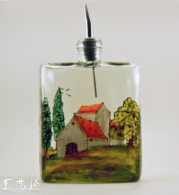 玻璃瓶彩绘：装在瓶子里的普罗旺斯
