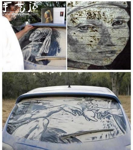 汽车车窗上的创意涂鸦