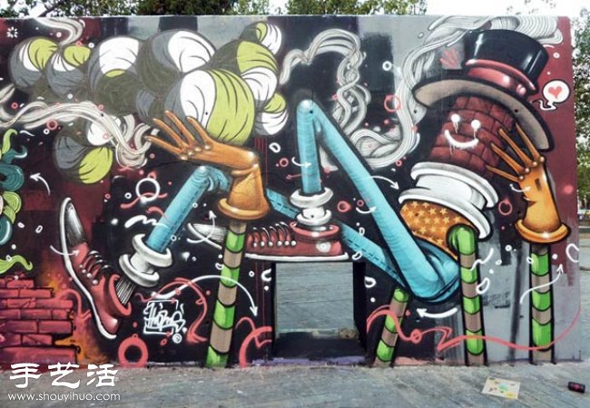 创意街头涂鸦作品 充满奇幻色彩的墙画