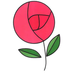 玫瑰花简笔画的画法图片 玫瑰花简易画法步骤