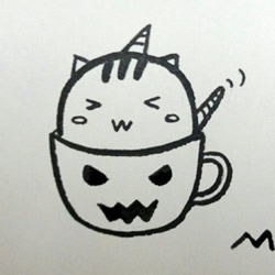 [简笔画]偷喝苦咖啡的卡通小猫咪简笔画的画法图片教程