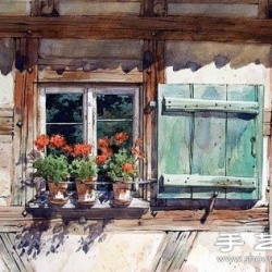 Ernst Grillhiesl作品：窗台上的旧时光