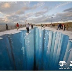 3D立体街头涂鸦艺术：融化的冰川