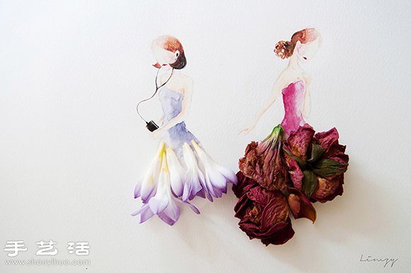 创意DIY：鲜花+绘画 讲述妈妈的一生