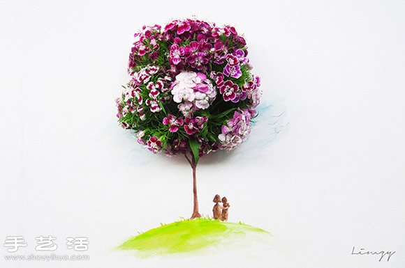 创意DIY：鲜花+绘画 讲述妈妈的一生