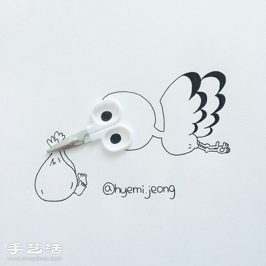 韩国插画师Hyemi Jeong的创意简笔画