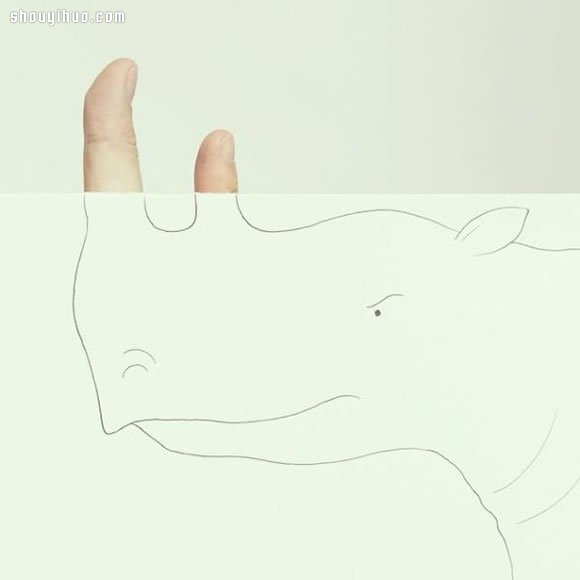 手指与简单插画结合 DIY俏皮好玩的画作