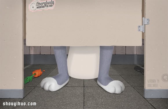 谁都需要上厕所 有趣的卡通人物厕所画