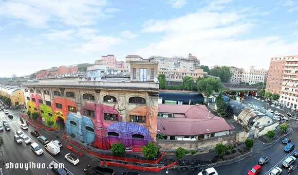 意大利街头艺术家BLU的罗马巨幅涂鸦壁画