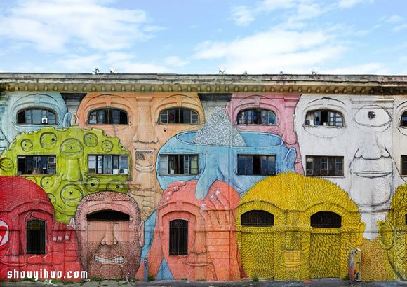 意大利街头艺术家BLU的罗马巨幅涂鸦壁画