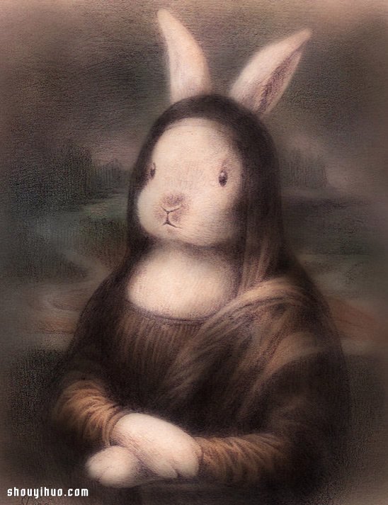 当兔子遇上名画 插画家Shae的治愈系手绘