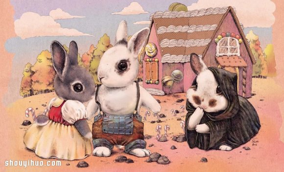 当兔子遇上名画 插画家Shae的治愈系手绘