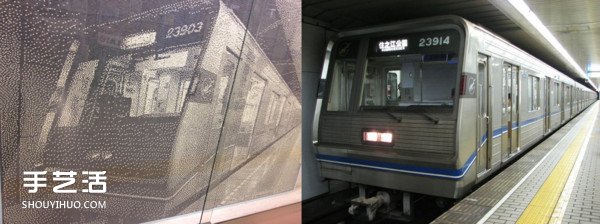15万3千6百颗电车车票打孔纸屑DIY的拼贴画