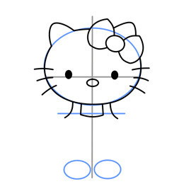 Hello Kitty简笔画的画法 猫咪简笔画教程