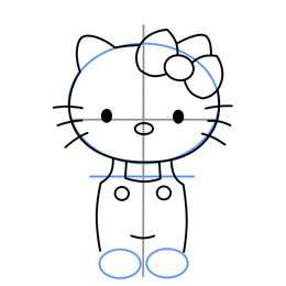 Hello Kitty简笔画的画法 猫咪简笔画教程