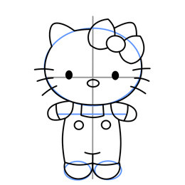 Hello Kitty简笔画的画法 猫咪简笔画教程