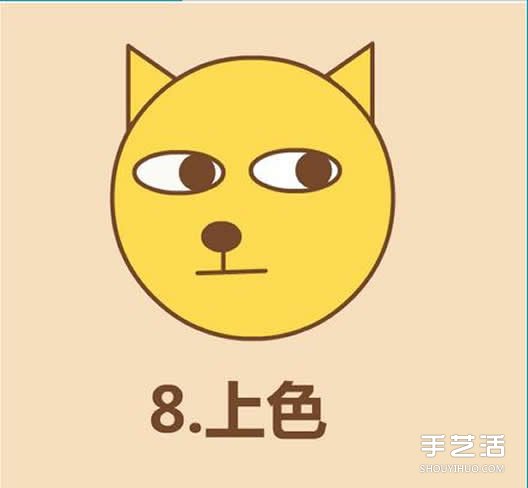 可爱秋田犬狗狗简笔画 简笔画狗头的画法图片