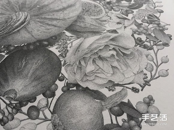 用时超300小时 700万个点组成的点画作品图片