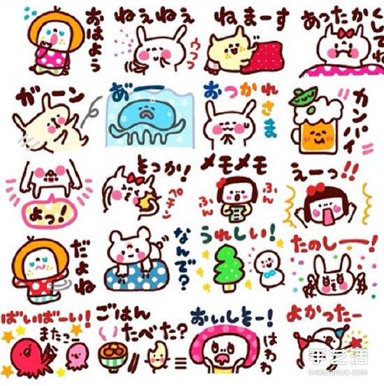 简单又可爱的人物、动物简笔画手账素材图片