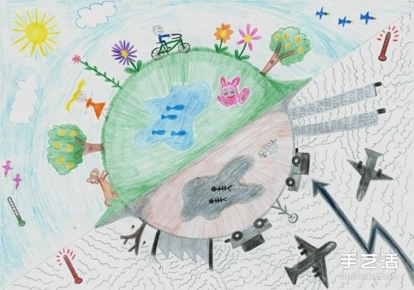 热爱地球小朋友环保海报 童趣生态儿童画报
