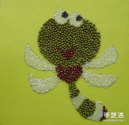 可爱的儿童豆子画图片 幼儿园豆子粘贴画作品