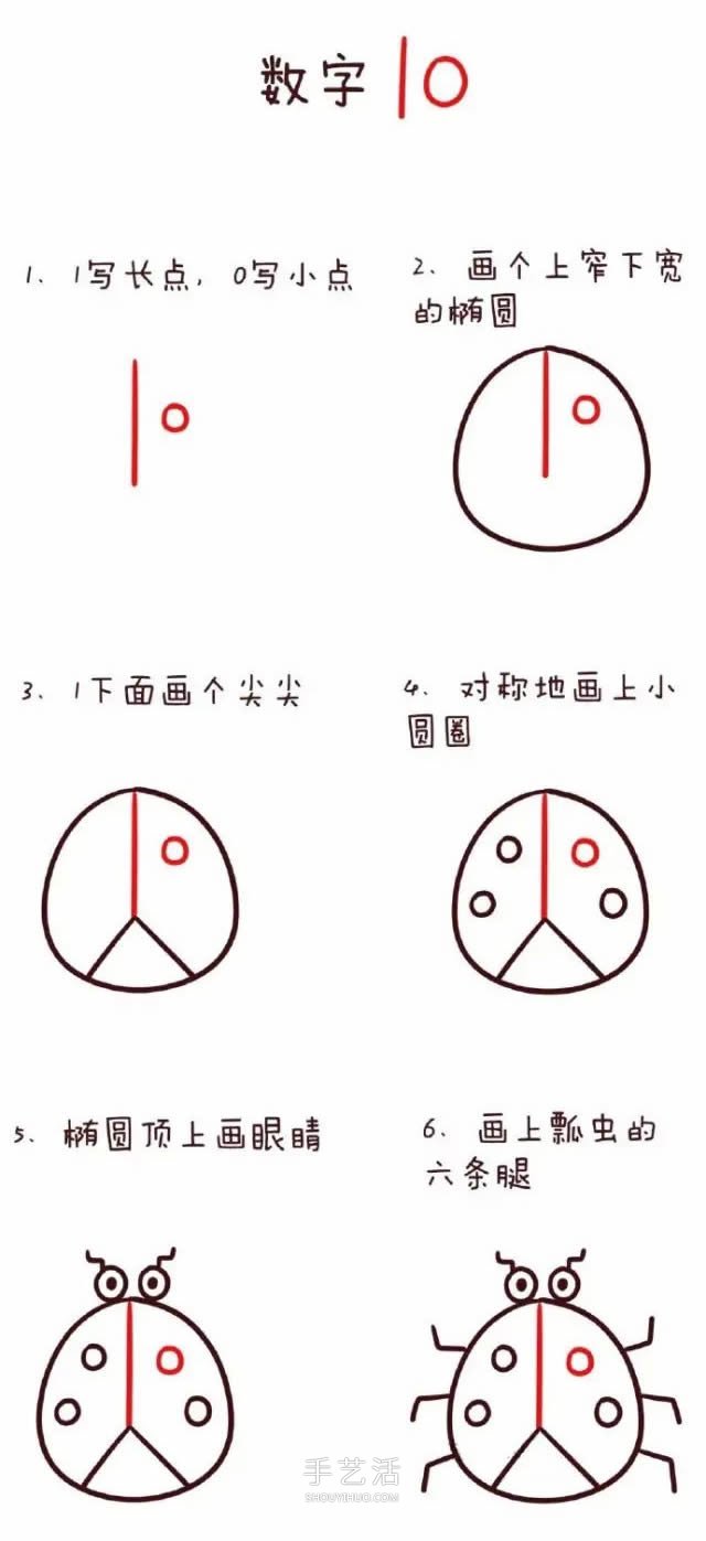 数字简笔画动物1到10 可爱数字简笔画图片大全