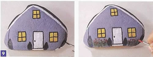 简单石头画小房子的画法图解教程