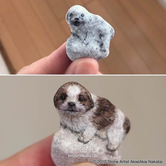 日本艺术家将普通石头转变为高度逼真的动物