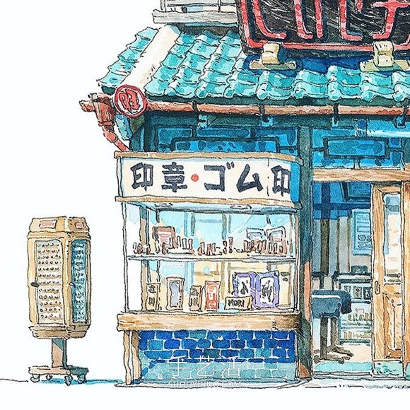 梦幻的日本店面！波兰动画师虚构的水彩画