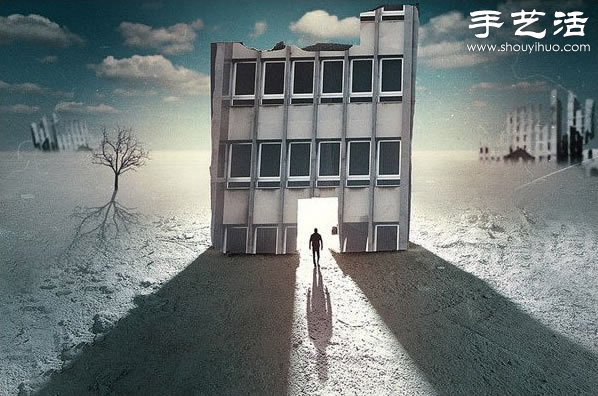 纸板DIY生活场景的创意摄影