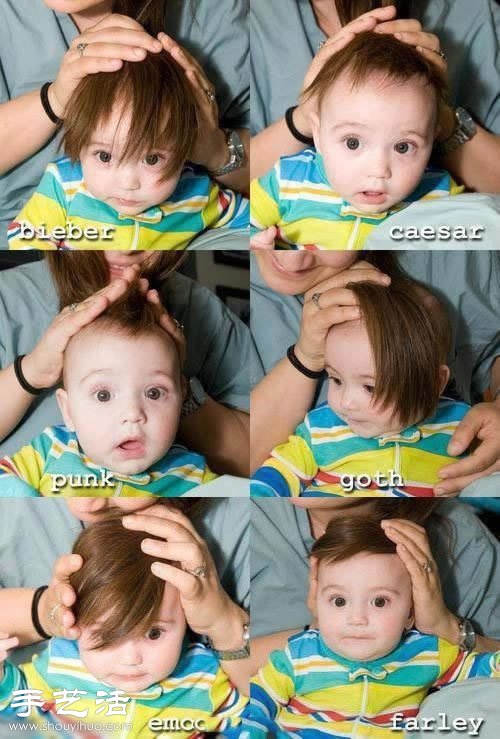 妈妈用自己的长发DIY宝宝搞怪发型